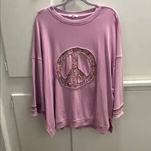 Easel Pink Peace Sign Sweatshirt